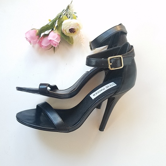 Steve Madden Real Love Black Anklestrap Open Toe heels size 6 - Picture 6 of 7